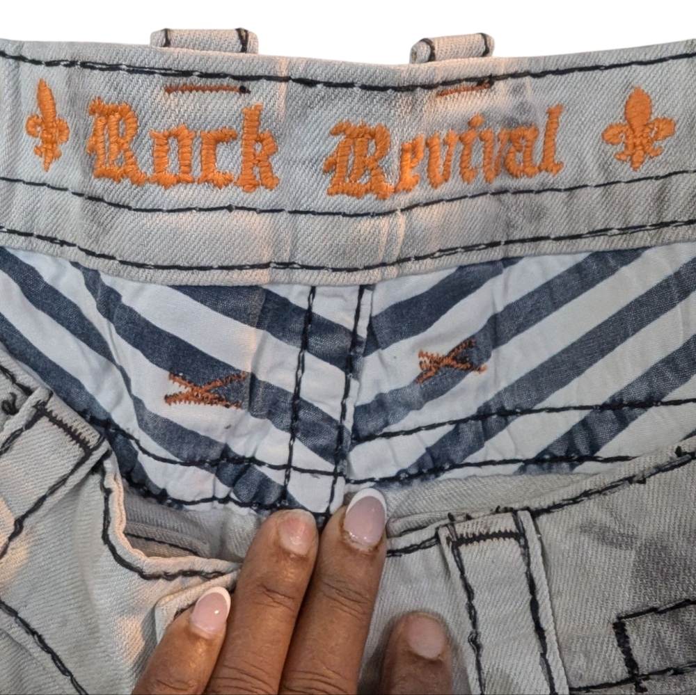 Rock Revival Jack Alt Straight Gray Denim Jeans...size 36/34 - Picture 7 of 8